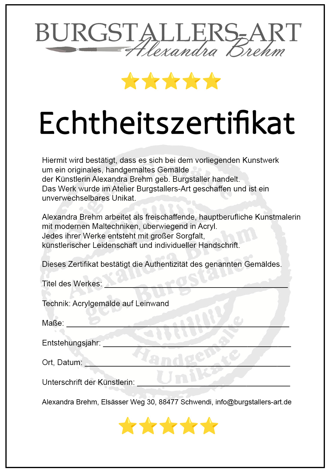 Echtheitszertifikat