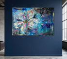 Blumenbild abstrakt, handgemaltes Blumen Gemälde XL 150x100