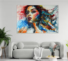 Modernes Frauenporträt abstraktes Kunst Gesicht 130x90
