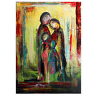 Familien Quartett Figuren Malerei - figurative Kunst Wandbild 70x100