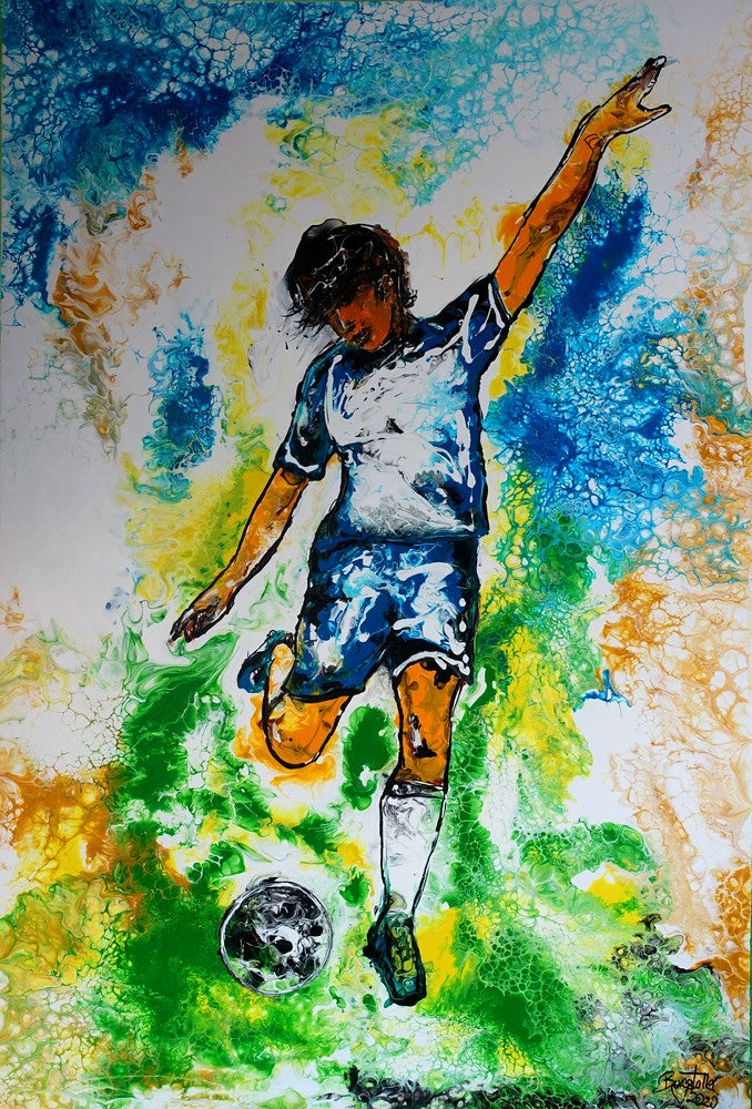 Fußball Leinwandbilder Gemälde - Fußballspieler Bilder