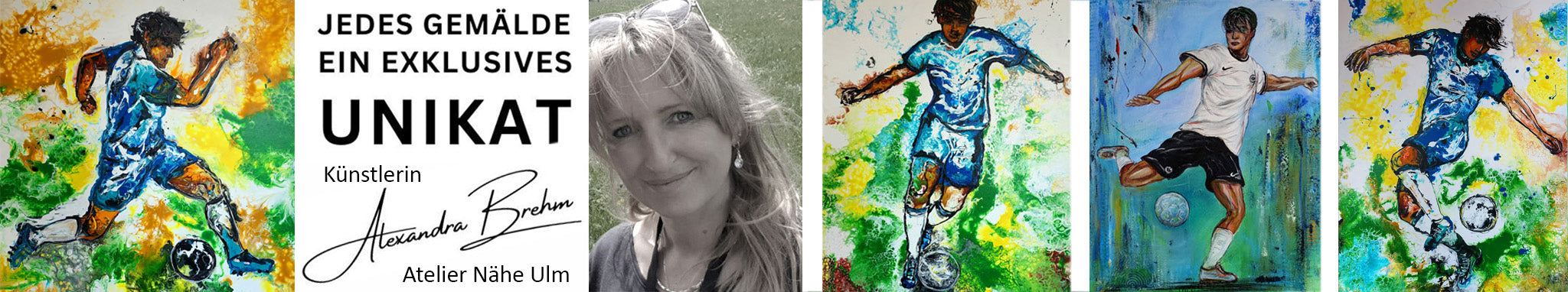 Fußballbilder gemalt Fußballer abstrakt Fußballspieler Gemälde