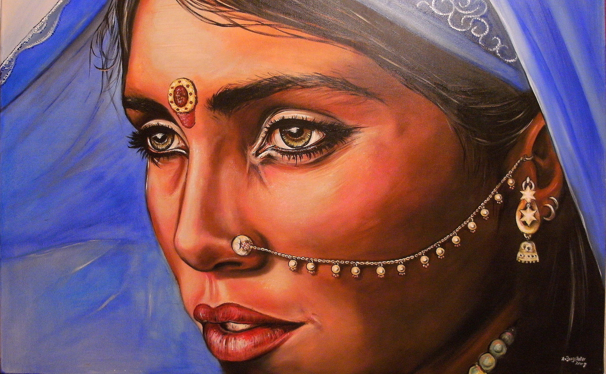 Portrait Gemälde in Acryl Porträtgemälde