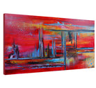 Glutfabrik - abstrakte Kunst rot, modernes Wandbild Original Gemälde
