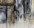 Goldene Treppe: abstraktes Gemälde silber gold - Bild handgemalt det3