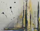 Goldfund Abstraktes Wandbild silber gold Malerei Kunstbild Unikat 140x80 k