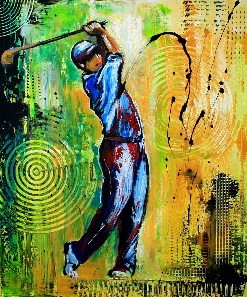 Golfspieler Golfer Gemälde Bilder Golf Malerei 165.jpg