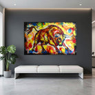 Gordito 26 - Handgemaltes Stier Bild Fluid Art, Stiergemälde XXL w