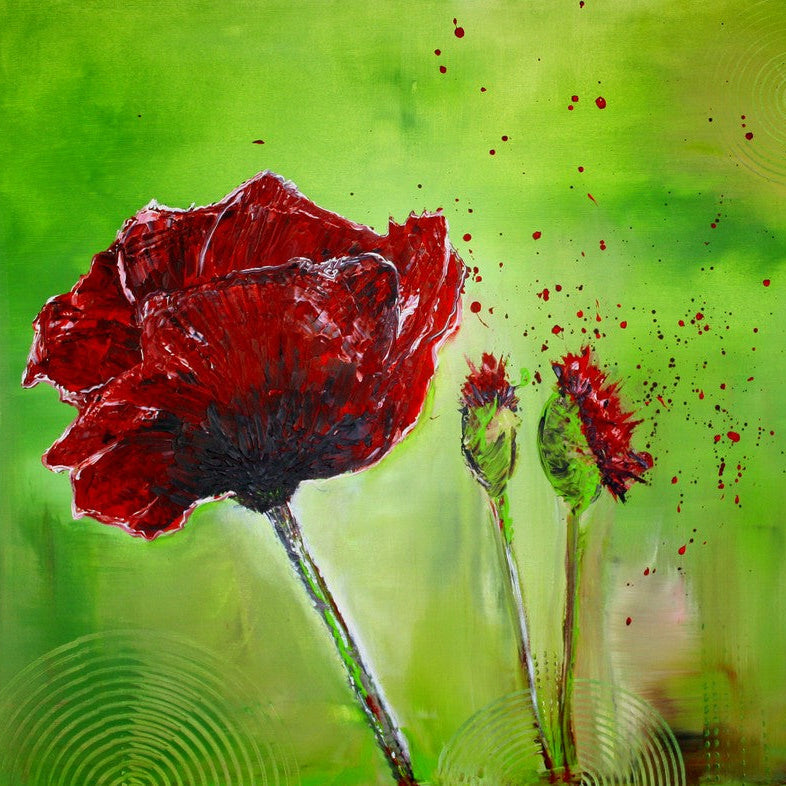 Grüne Bilder mit Blumen auf Leinwand kaufen