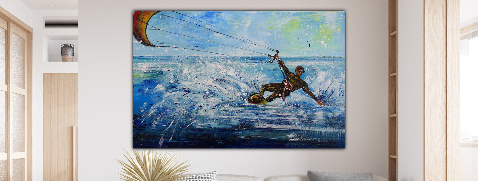 Handgemalte blaue Bilder abstrakt - blaue Gemälde