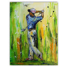 Modernes Golfbild abstrakt, Golfgemälde Golfer Leinwandbild gemalt