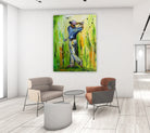 Golfbild abstrakt, Golfgemälde Golfer Leinwandbild gemalt