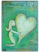 Herzbild Liebe Figur gruen beige modernes Bild Geschenk