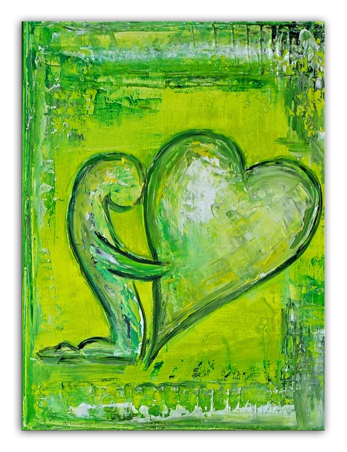 Herzbild Partner Geschenk Liebe Herzmalerei Gemälde 30x40