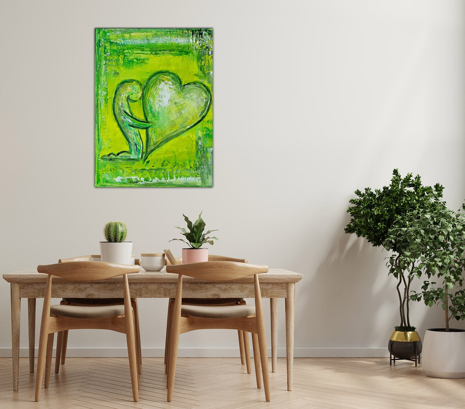 Herzbild Partner Geschenk Liebe Herzmalerei Gemälde