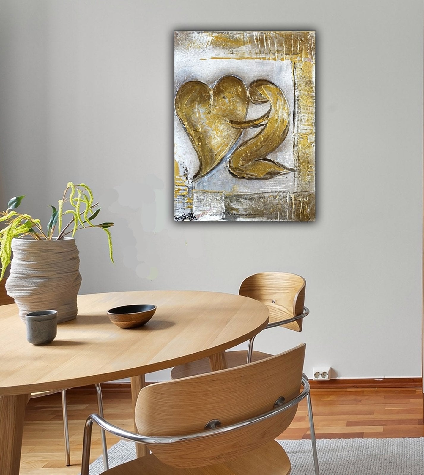 Herzbild gemalt Figur Acrylgemaelde d3