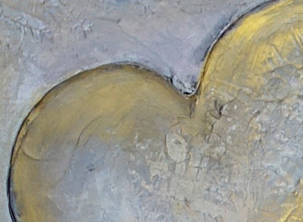 Herzbild gold silber handgemalt Acrylbild Leinwand