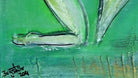 Herzbild Liebe Figur gruen beige modernes Bild