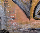 Herzbild mit Figur silber braun Leinwandbild Acrylgemälde