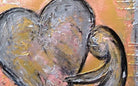 Herzbild mit Figur silber braun