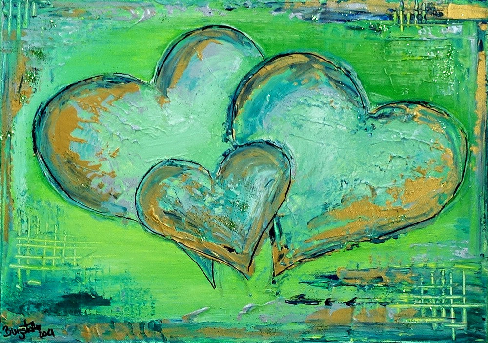 Herzbild drei Herzen grün gold 30x40 2110.jpg