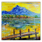 Hopfensee Gemälde mit Säuling - abstrakte Malerei Berge See modern