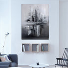 Husum Abstraktes Kunstwerk schwarz weiß Gemälde