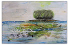 Insel 2 abstraktes Gemälde Landschaft See Baum moderne Malerei 60x90
