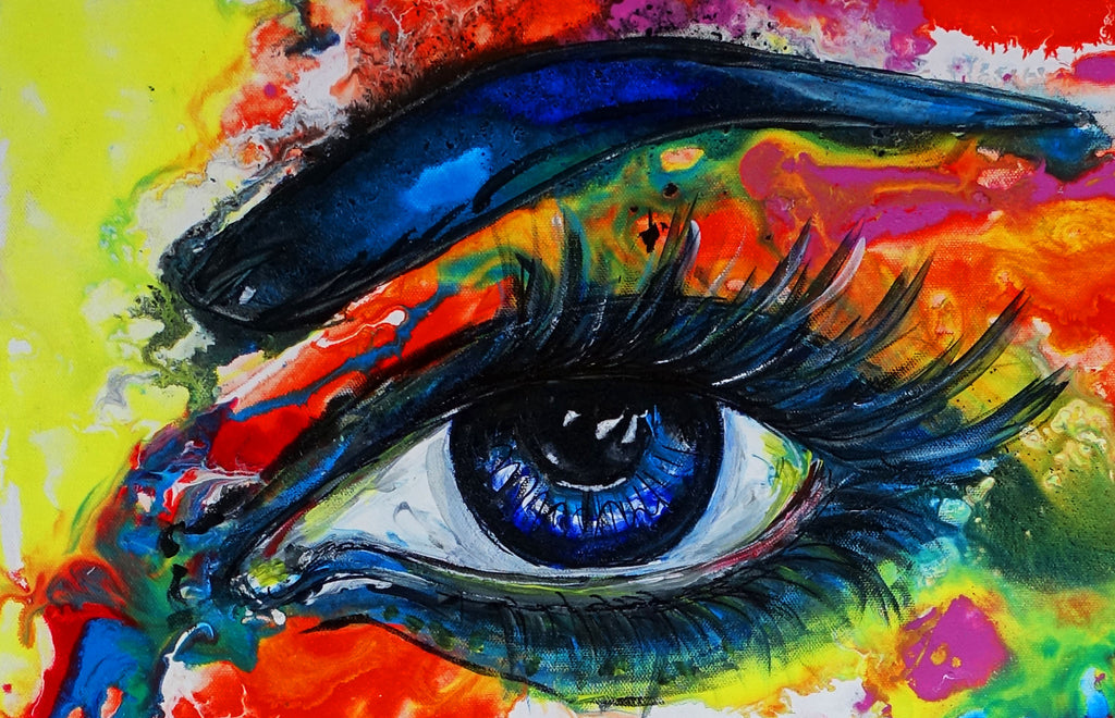 Auge Gesicht abstrakt gemalt bunt