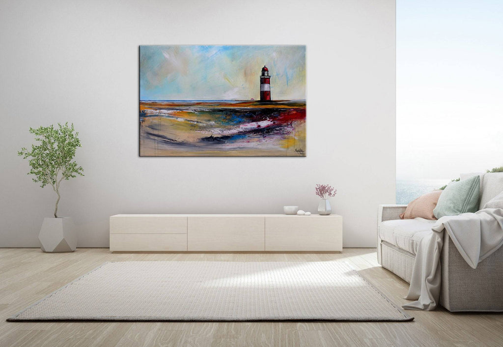 Leuchtturm Acrylbild Leinwandbild original gemaelde Meer Kueste