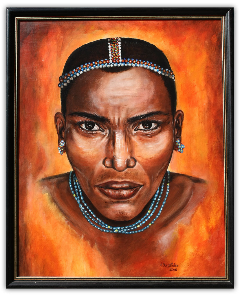 Massai Krieger Acryl Malerei