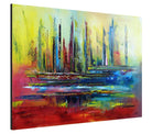 Expressionistisches Gemälde blau rot gelb moderne Malerei