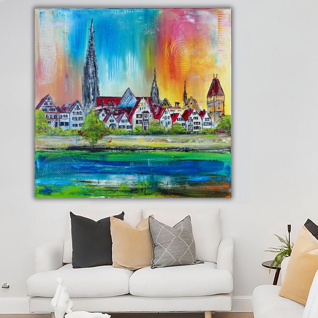 Moderne Stadt Malerei von Ulm Berlin Hamburg Köln