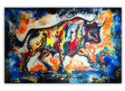 Murciélago 26 - Wandbild Stier Gemälde abstrakt, gemaltes Stierbild