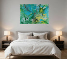 Acrylbild Türkis, Original Gemälde Leinwand 100x70