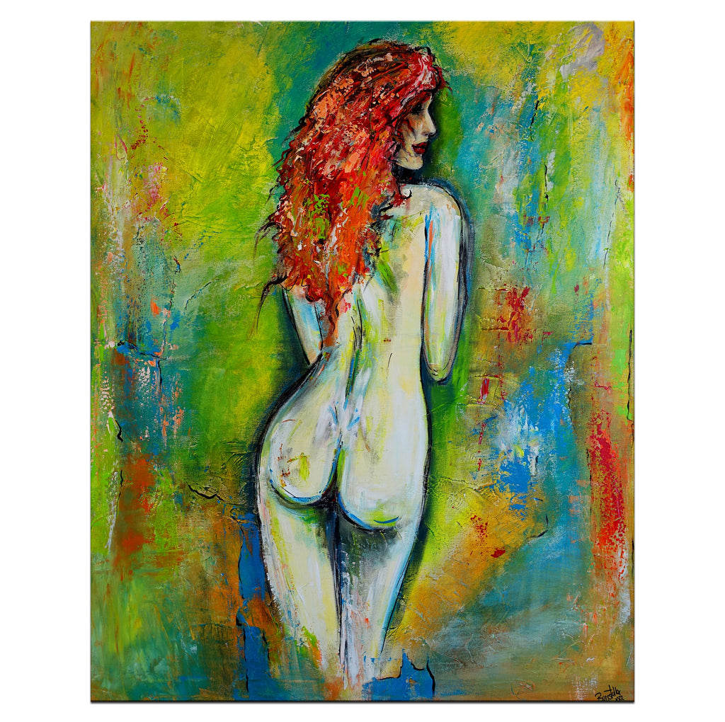 Nora - Frauen Aktmalerei in Acryl, Erotisches Gemälde, Kunstbild 80x100cm