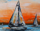 Segelboote abstrakte Malerei Meerbild Gemälde 100x80
