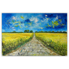 Rapsfeld – Sommerliches Landschaftsgemälde in Gelb und Blau, Acrylbild 150x100