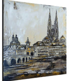 Regensburg abstraktes Stadtbild Leinwand Städte Gemälde Kunstbild s