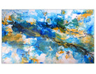 Rio Grande abstraktes Wandbild blau ocker Fluid Art