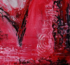 Herz Gemälde rot silber handgemalt Leinwandbild