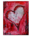 Herz Gemälde rot silber handgemalt Leinwandbild Acrylbild 30x40