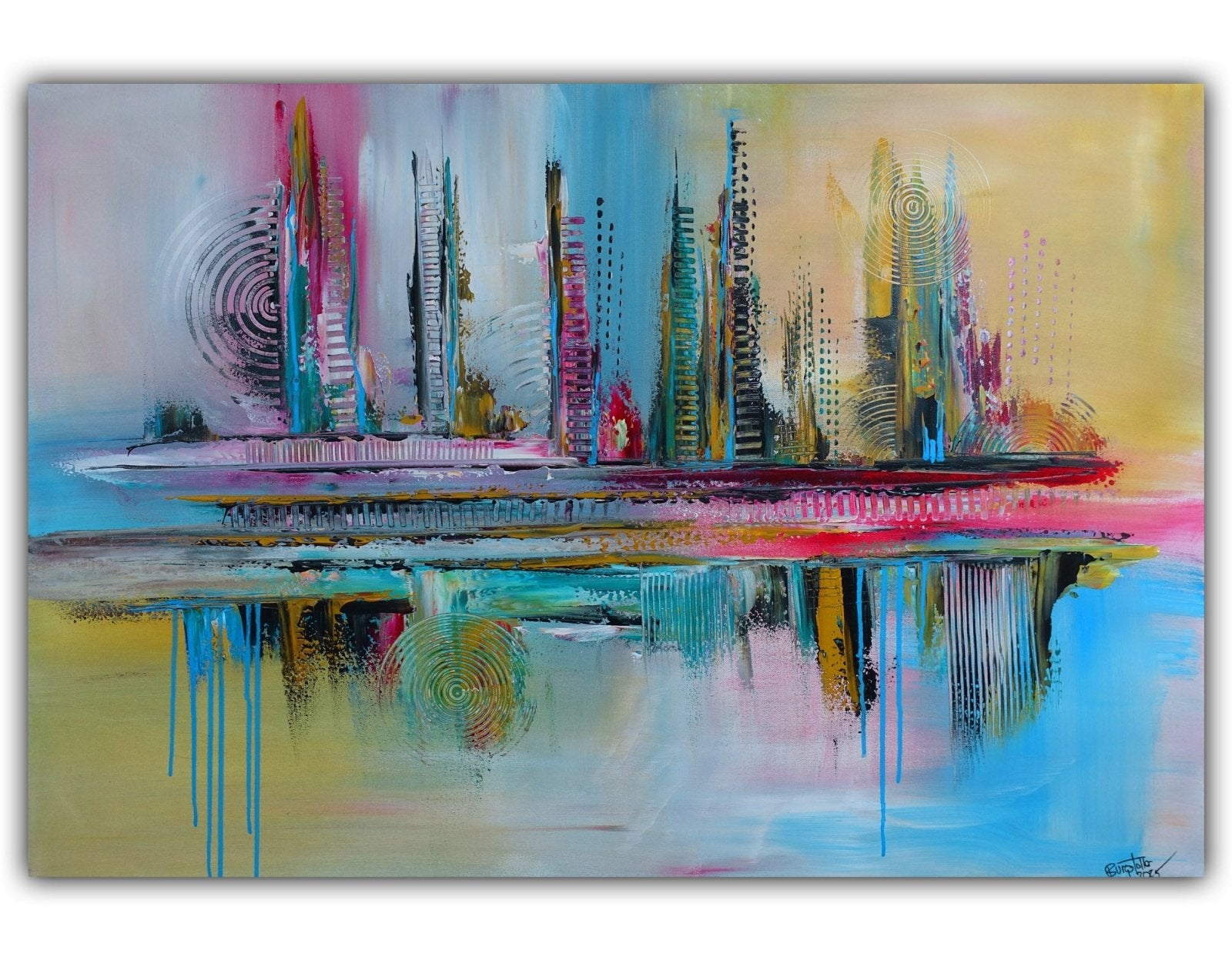 Salvador - Acrylbild abstrakt, buntes Kunstbild auf Leinwand