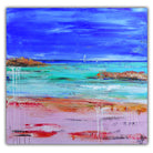 Sardinien - Spiaggia Rosa Bild abstrakt - Acrylbild Wandbild Leinwand 80x80