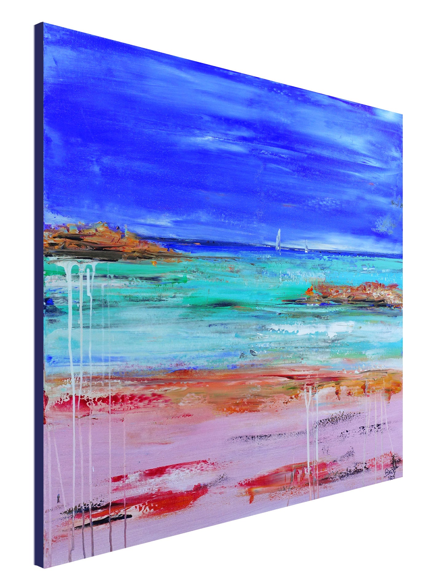 Sardinien - Spiaggia Rosa Bild abstrakt - Acrylbild Wandbild Leinwand