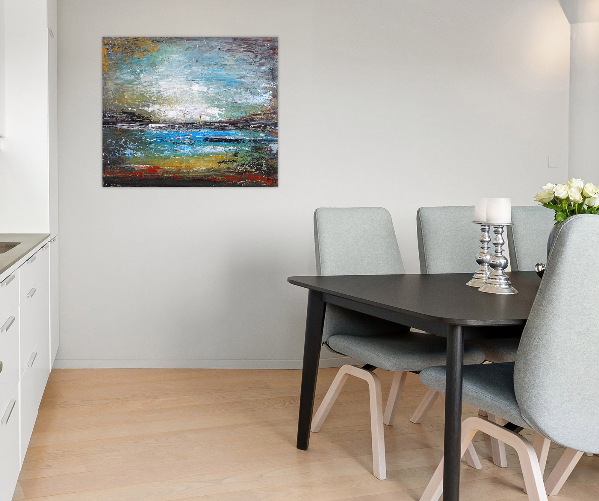 Schiff, meer ölgemälde landschaft, kunst wandposter • poster Ozean, Malerei, Bild