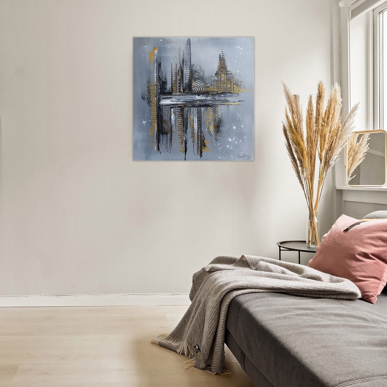 Silberform: Abstraktes Kunstbild