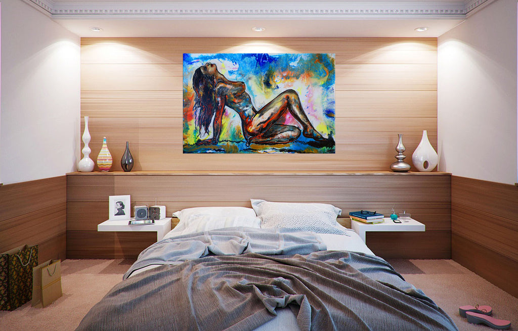 Sonnenbad Frauenkörper Akt Gemälde Leinwand Acrylgemälde Schlafzimmerbild