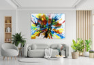 Abstrakte Kunst blau gelb & Pouring Gemälde - Acrylgemälde w2