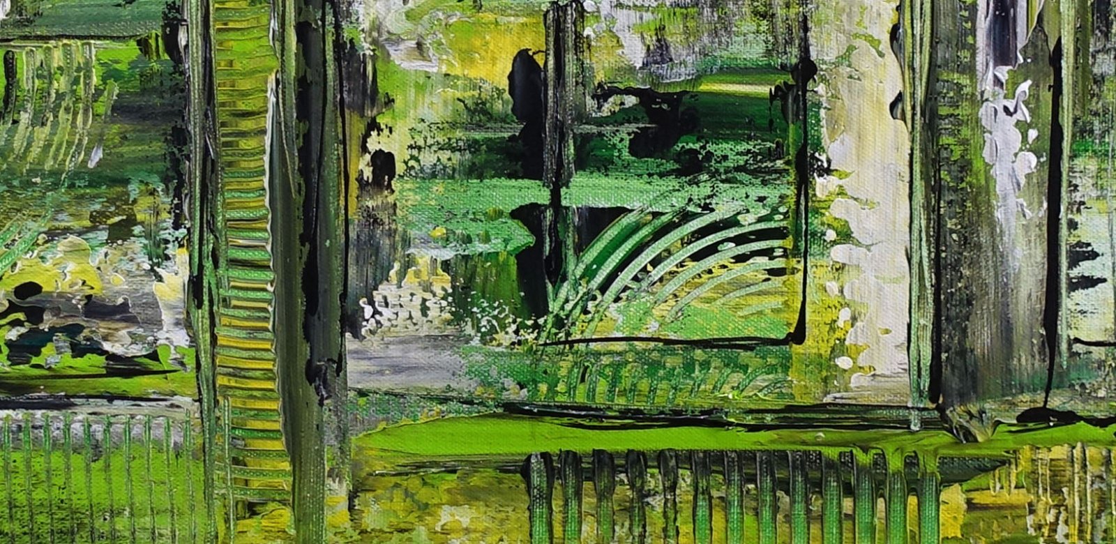 Stadtwald: Abstraktes Bild grün querformat d2